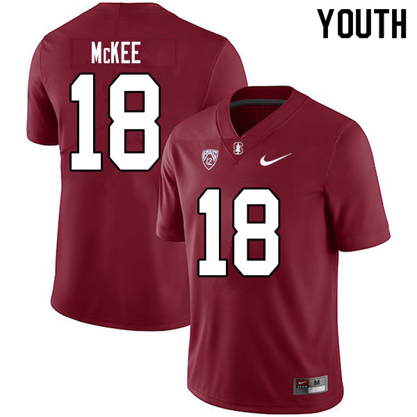 Youth #18 Tanner McKee Stanford Cardinal College Football Jerseys Sale-Cardinal - Click Image to Close